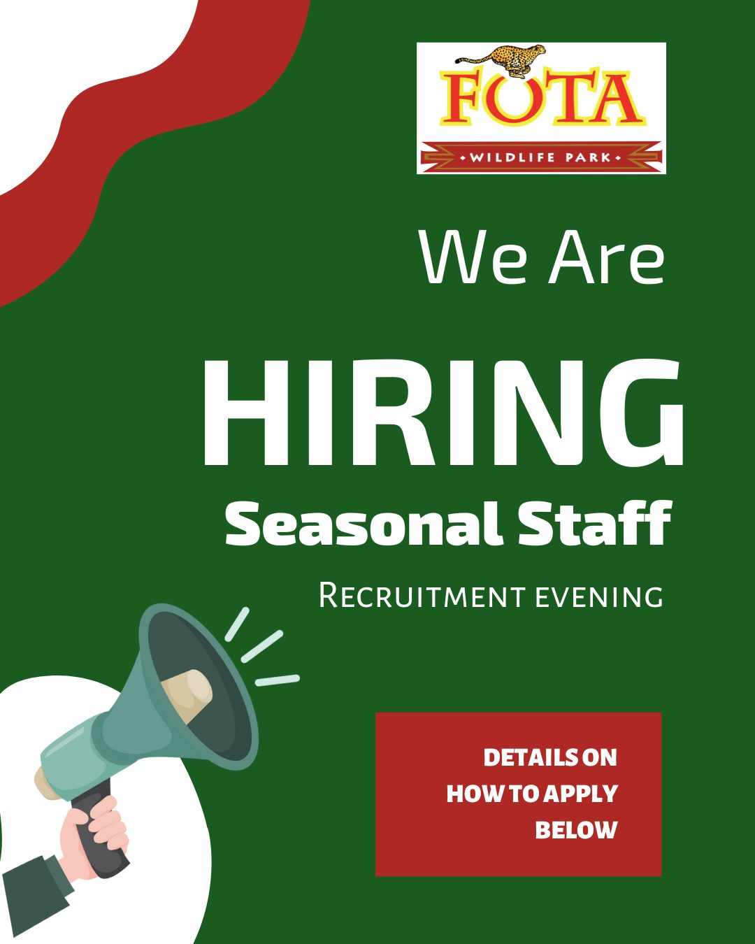 Fota Wildlife Park to Host Recruitment Evening for Seasonal Staff