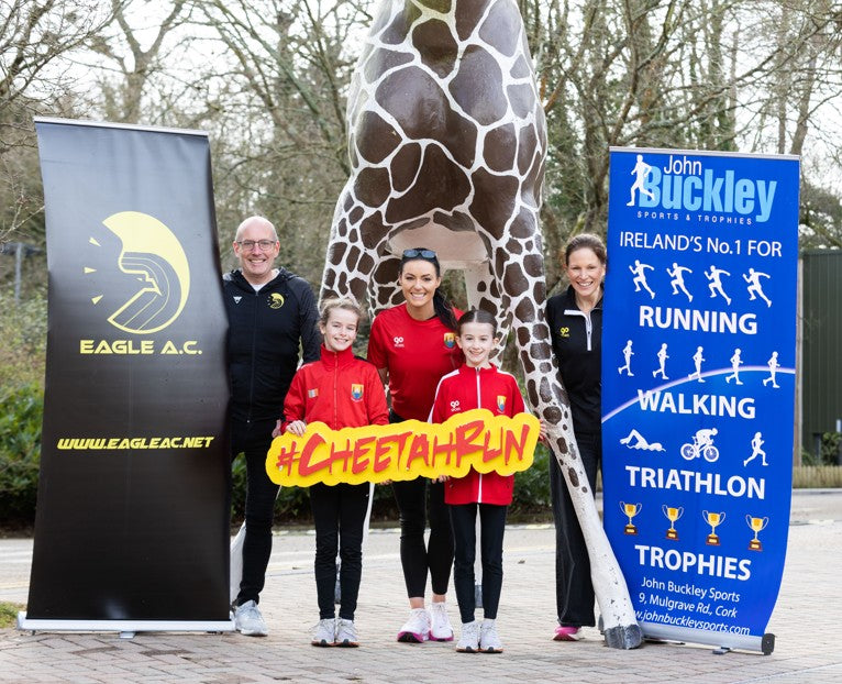 Olympian Athlete Marian Heffernan and Rising Stars Regan and Tara Heffernan Launch the 2025 Cheetah Run at Fota Wildlife Park