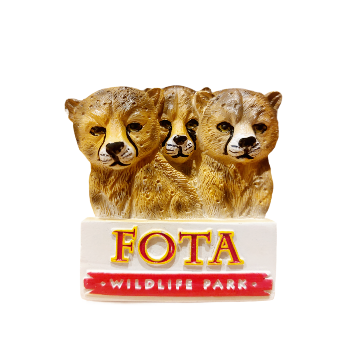 Fota magnet cheetah cubs resin