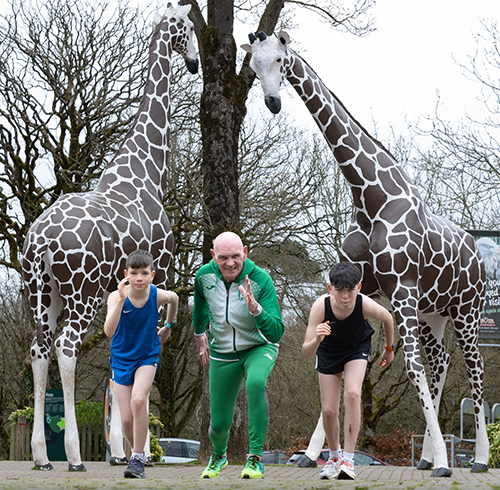 Masters Athlete Hugh McSweeney launches the Eagle Athletic Club 2023 Cheetah Run